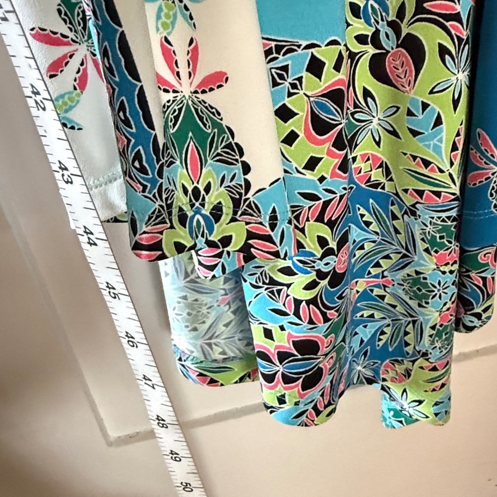 CB Established 1962 Sleeveless Handkerchief Hem Midi‎ Dress Size 4 Multicolor - Picture 5 of 9